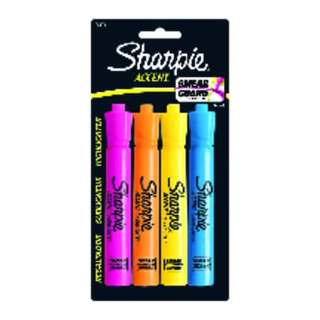Sanford Sharpie Accent Neon Color Assorted Fine Tip Highlighter 4 pk 25174